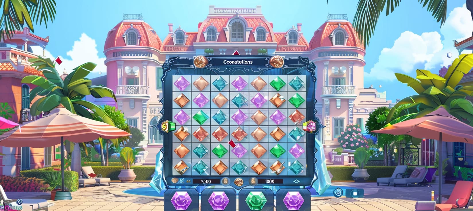 1d bet Constellations slot game cassino online com pedras preciosas