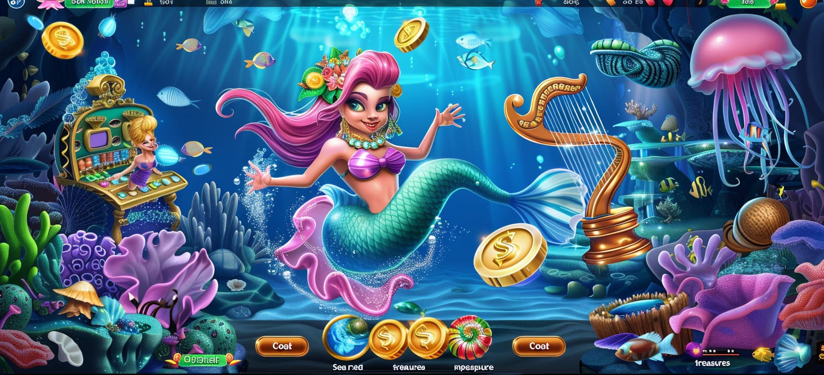 Caça-níqueis de sereia online com tesouros do mar no 1d bet cassino